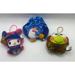 Set of 2024 Hello Kitty & Friends Yugioh Plushie Keychains